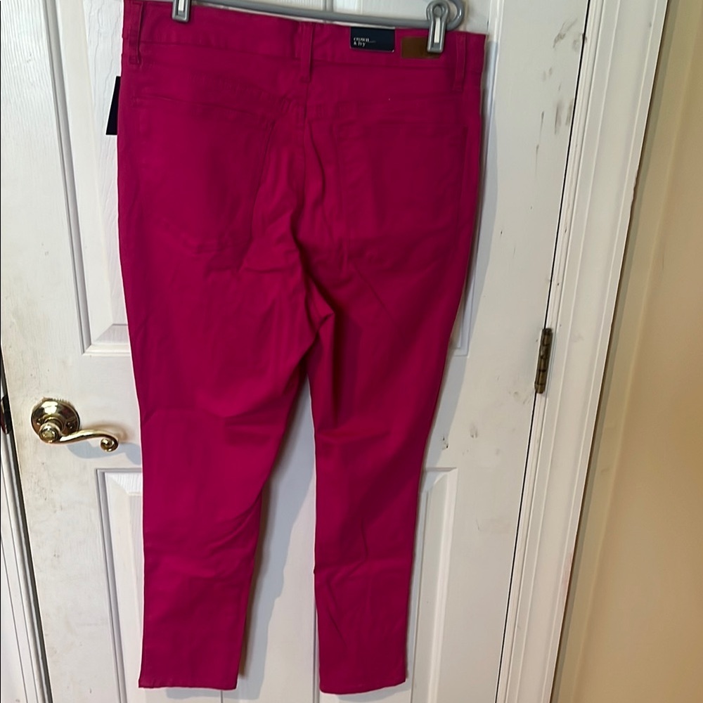 crown & ivy Women's Straight Leg Jeans - Pink - Picture 2 of 7